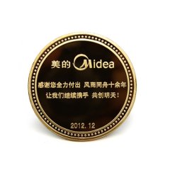 美的公司紀念章定做,純金紀念章定制